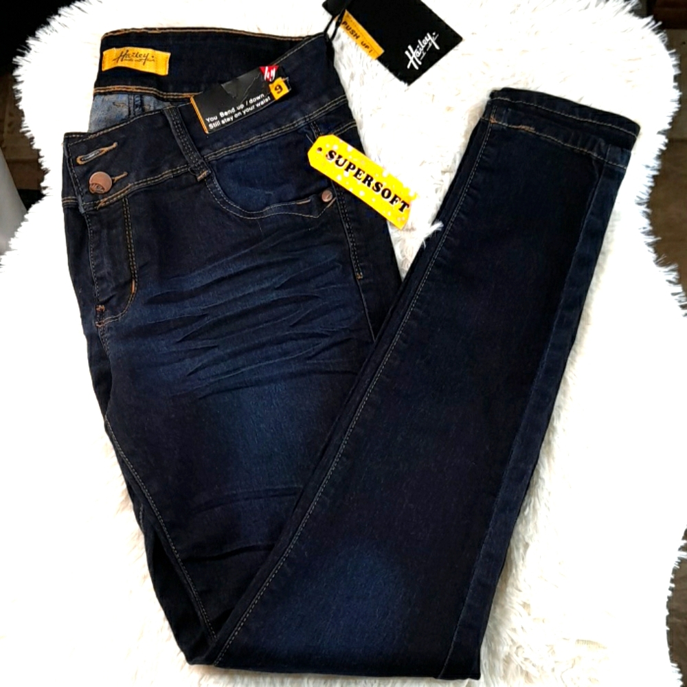 Dark Blue Push-Up Skinny Jeans